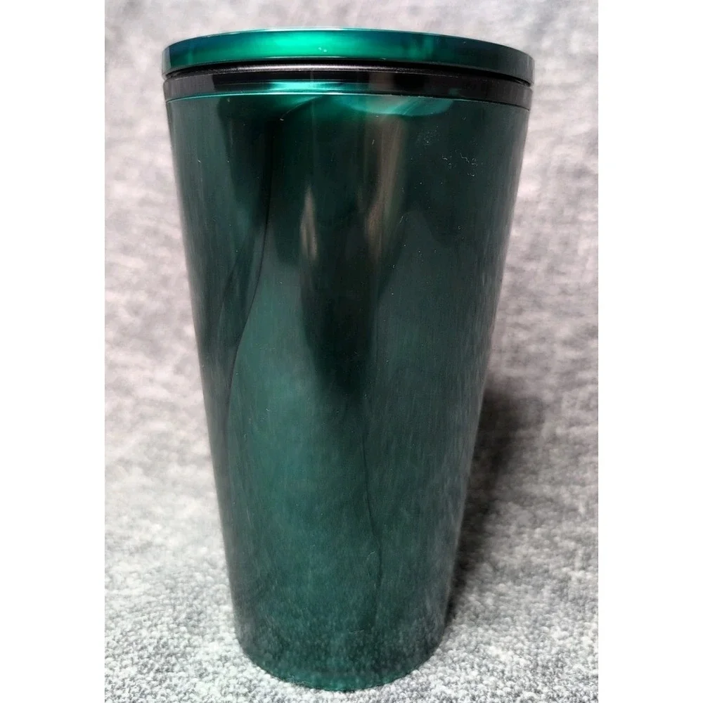 Starbucks Emerald Green Marble Swirl 16oz Grande Cold Cup Used No Straw